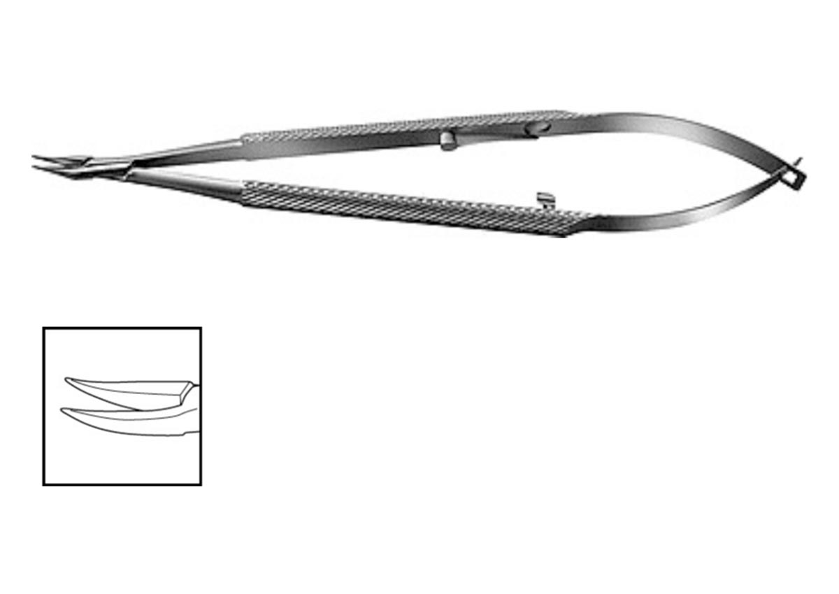 Fine Curved Needle Holder - with Lock Z - 33-202