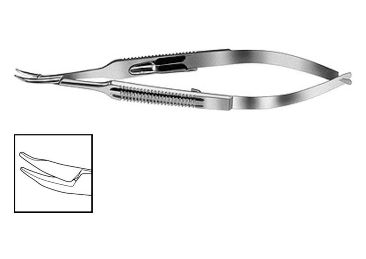 Troutman Needle Holder - Curved with Lock Z - 3739