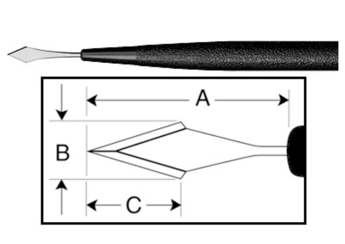 ZABBY?S EDGE Slit Knife Angled Double Bevel 3.0mm