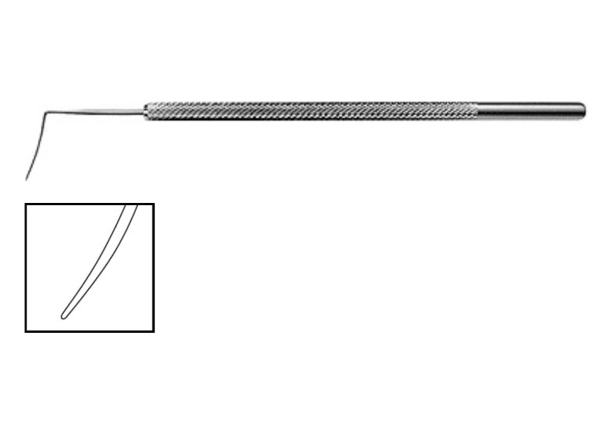 Barraquer Iris Spatula Short Round Handle With 15mm Angled Tip