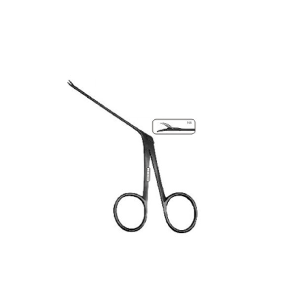 ZABBYS Micro Aural Forcep Serrated S S L eft Curved