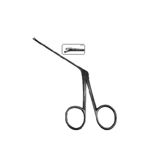 ZABBYS Micro Aural Cup Forceps S S Micro Left Curved