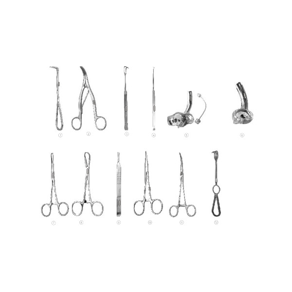 ZABBYS TRACHEOSTOMY Set Of 12 Instruments