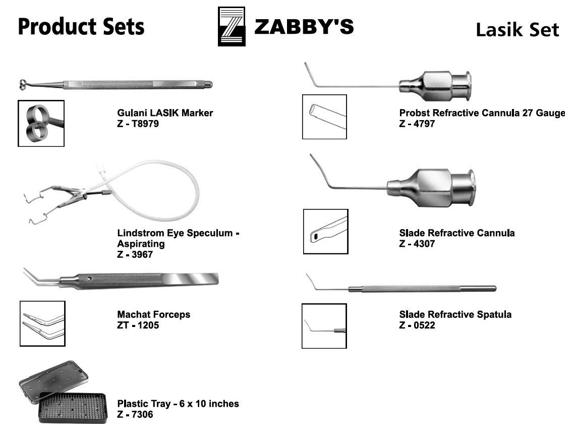 ZABBYS LASIK SET EXCLUDING OPTIONAL ITEMS